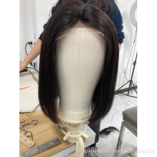 613 Bob Closure Wigs For Black Women Human Hair Virgin Cuticle Aligned Hair Blond Hd Lace Front Wig Straight 613 Full Lace Wigs